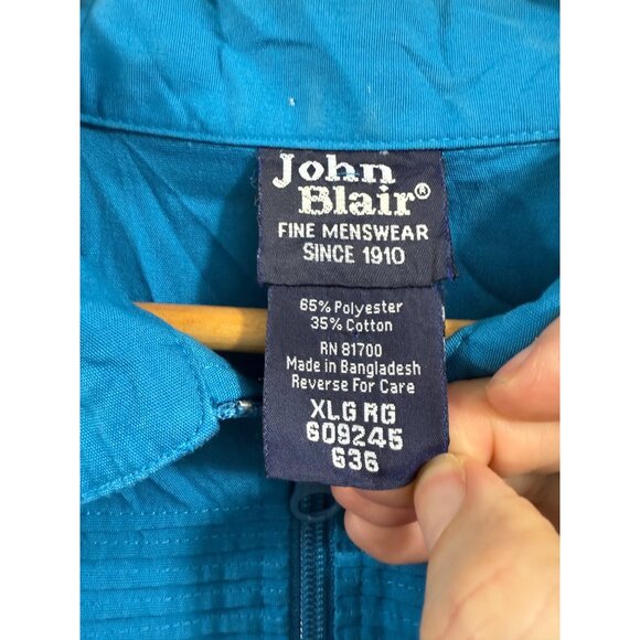 John Blair Jacket Mens Size XLG Teal Blue 80’s Grandpacore - Picture 5 of 8